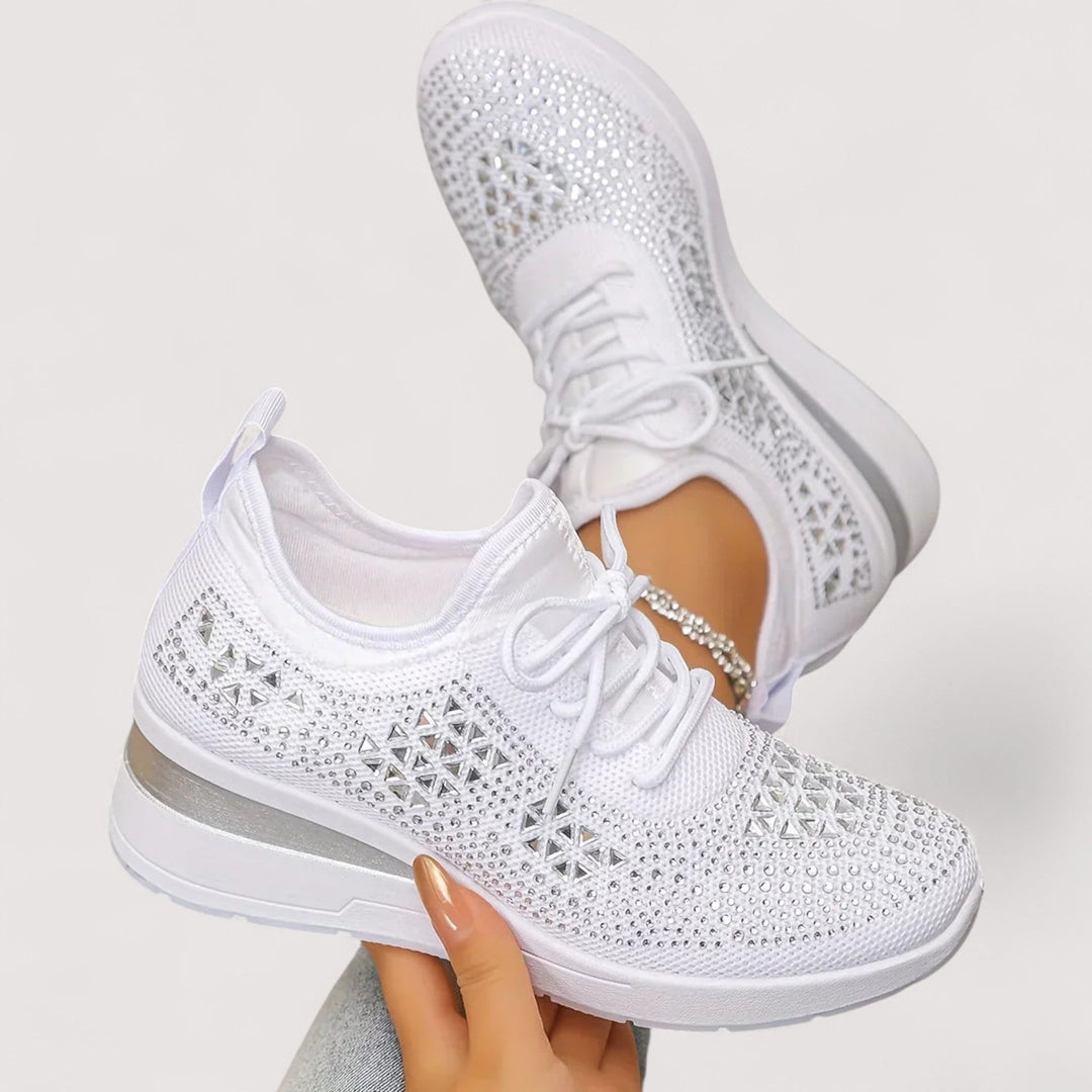 Elegante Damen Glitzer Schnürschuhe, bequeme Passform für Freizeit & Alltag. Stilvoll & modern.