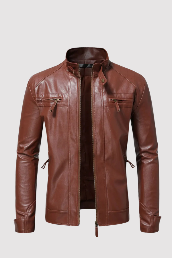 Elegante Herren Slim Fit Jacke in Schwarz & Braun. Vielseitige Übergangsjacke für stilbewusste Männer.