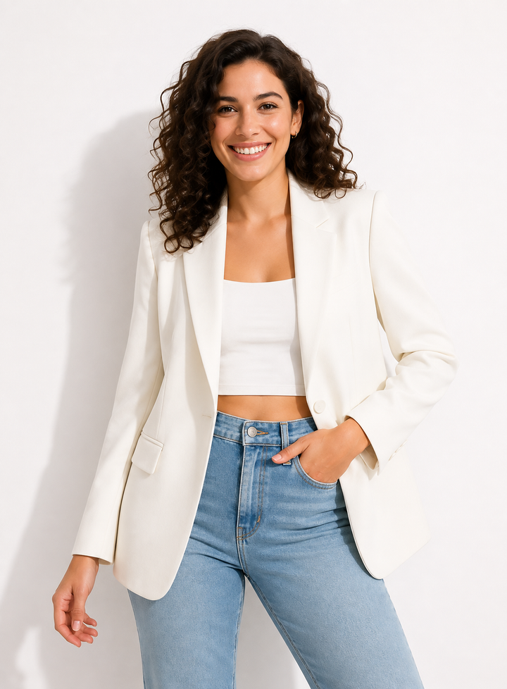 Festlicher Damen Blazer, tailliert und leicht, ideal für stilvolle Anlässe.