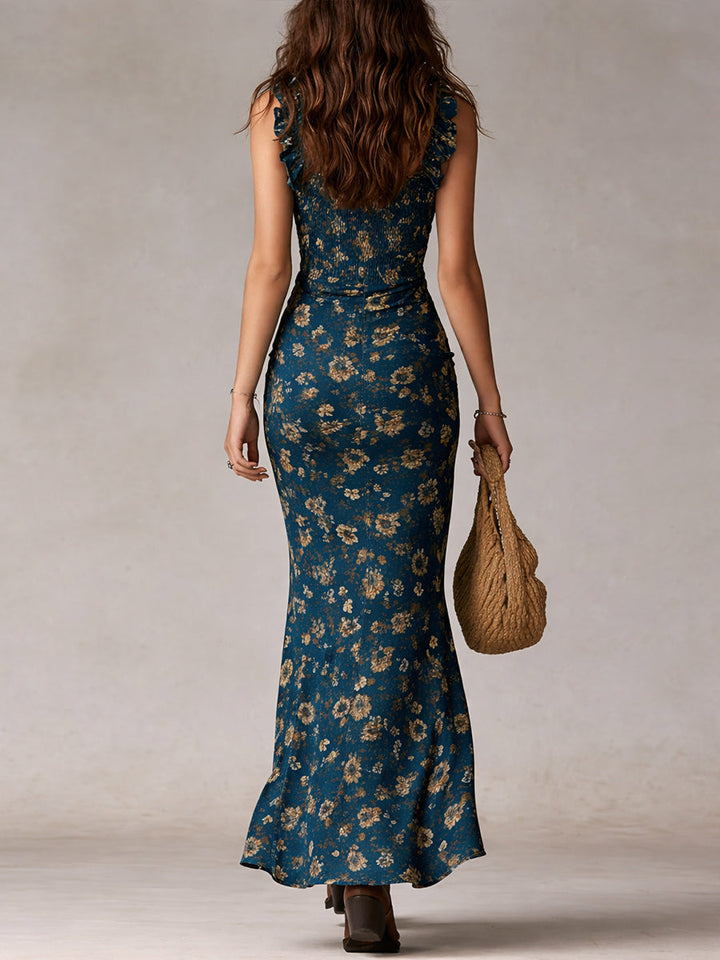 Boho-chic Damen Maxikleid, fließend und elegant, ideal für Sommer, Strand oder besondere Anlässe.