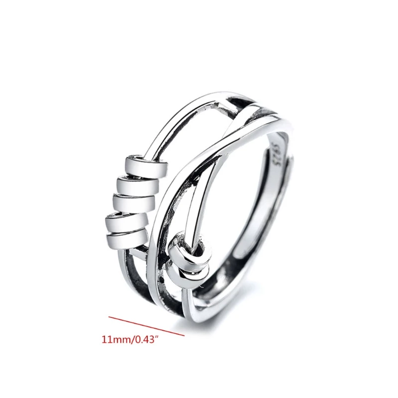 Hochwertiger Damen Fidget Ring aus 925er Silber, drehbar und elegant, zur Beruhigung und als Schmuck.