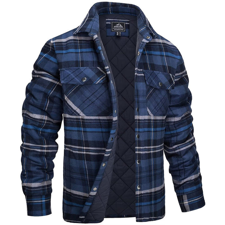 Robuste karierte Herren Holzfällerjacke für Outdoor & Freizeit. Stylische Übergangsjacke für Männer.
