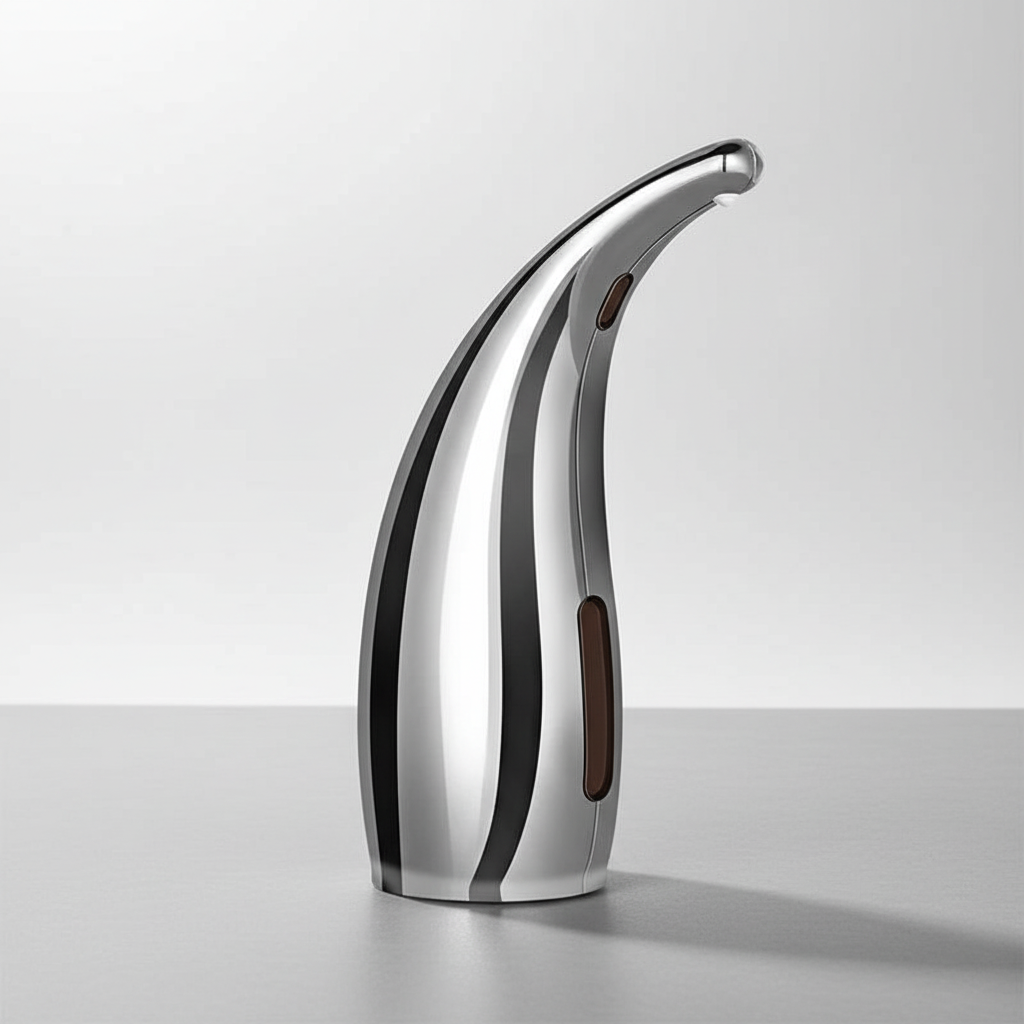 Minimalistischer HygioFlow Sensor Seifenspender, ideal für moderne Küchen, Bäder & Büros.