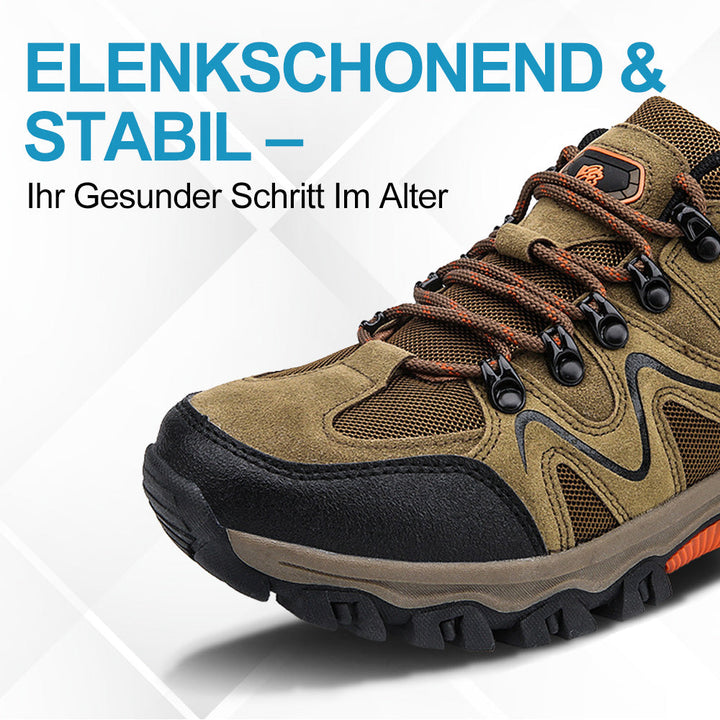 Detailansicht: Atmungsaktives Mesh-Material der Herren Wanderschuhe, komfortabel und leicht.