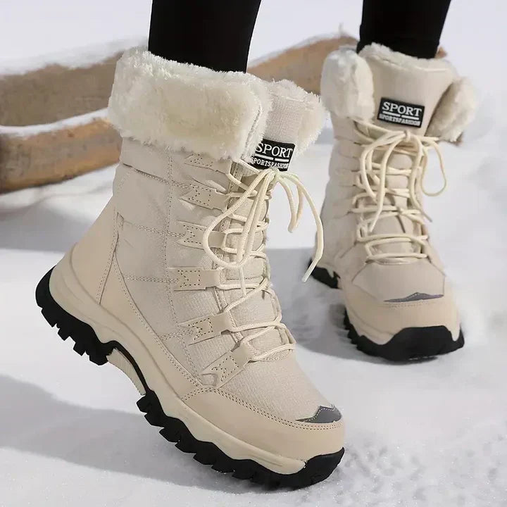 Damen Warme Winterstiefel: Wasserdichte, modische Stiefel mit Komfort für kalte Tage.
