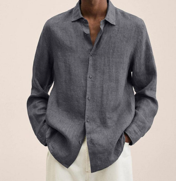 Vielseitiges Herren Sommerhemd, Kurzarm, atmungsaktiv; Leinen-Optik für Strand, Urlaub und lässige Sommer-Outfits.