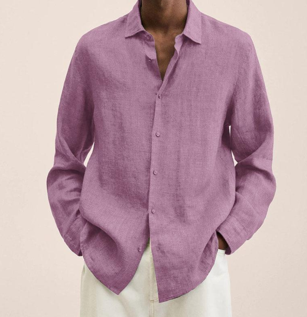 Herren Leinenhemd, Kurzarm, atmungsaktiv & leicht; stilvolles Sommerhemd für Urlaub, Strand und Freizeit-Looks.