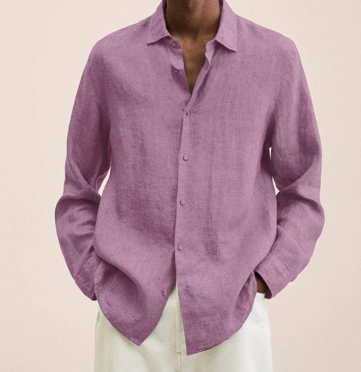 Herren Leinenhemd, Kurzarm, atmungsaktiv & leicht; stilvolles Sommerhemd für Urlaub, Strand und Freizeit-Looks.