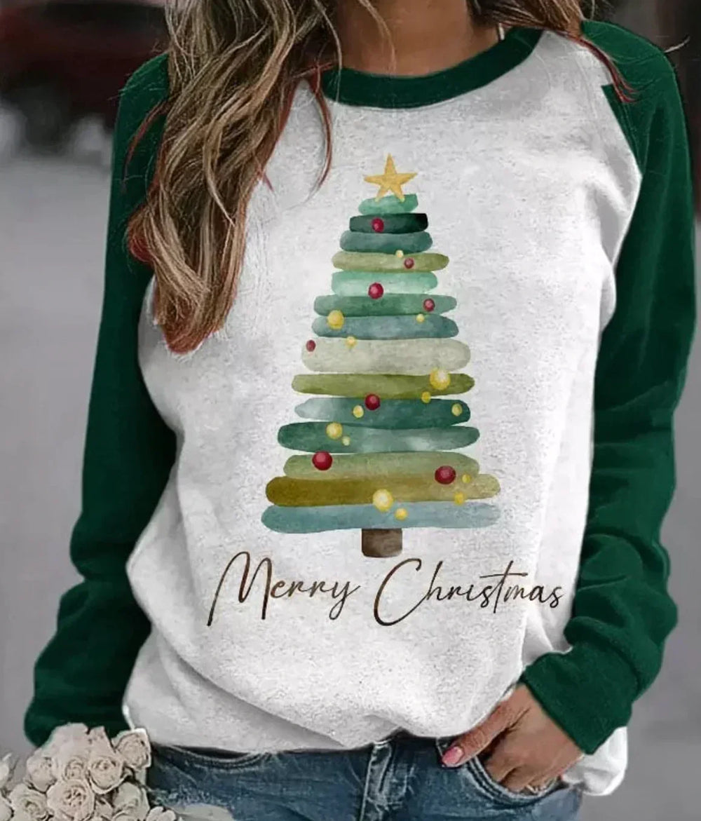 Festlicher Damen Weihnachtspullover für die Feiertage. Warmer, kuscheliger Langarm-Pullover, ideal für gemütliche Wintertage.