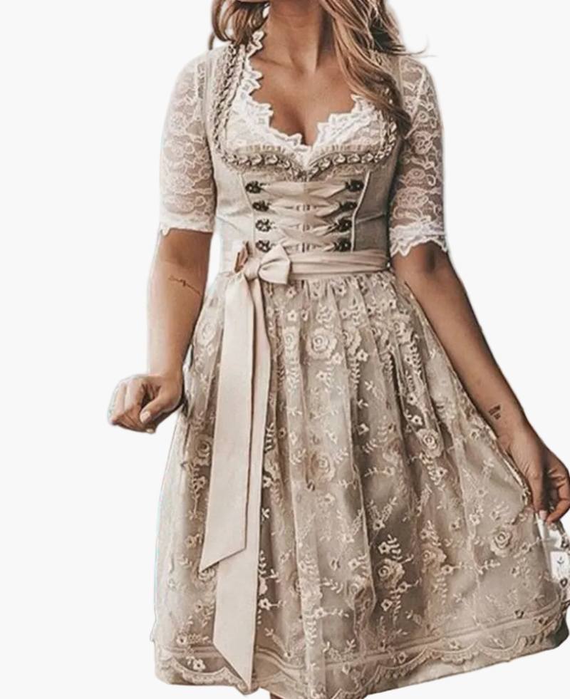 Elegantes Damen Dirndl Trachtenkleid für Oktoberfest & festliche Anlässe, traditionelle Trachtenmode.