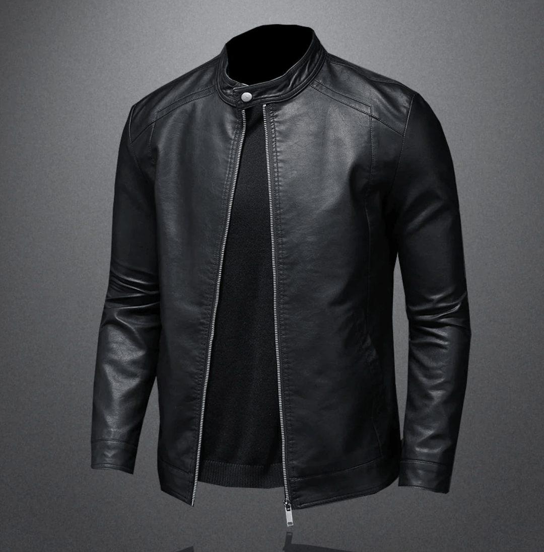 Stylische schwarze Slim-Fit Herrenjacke, ein vielseitiger Allrounder für modebewusste Männer.