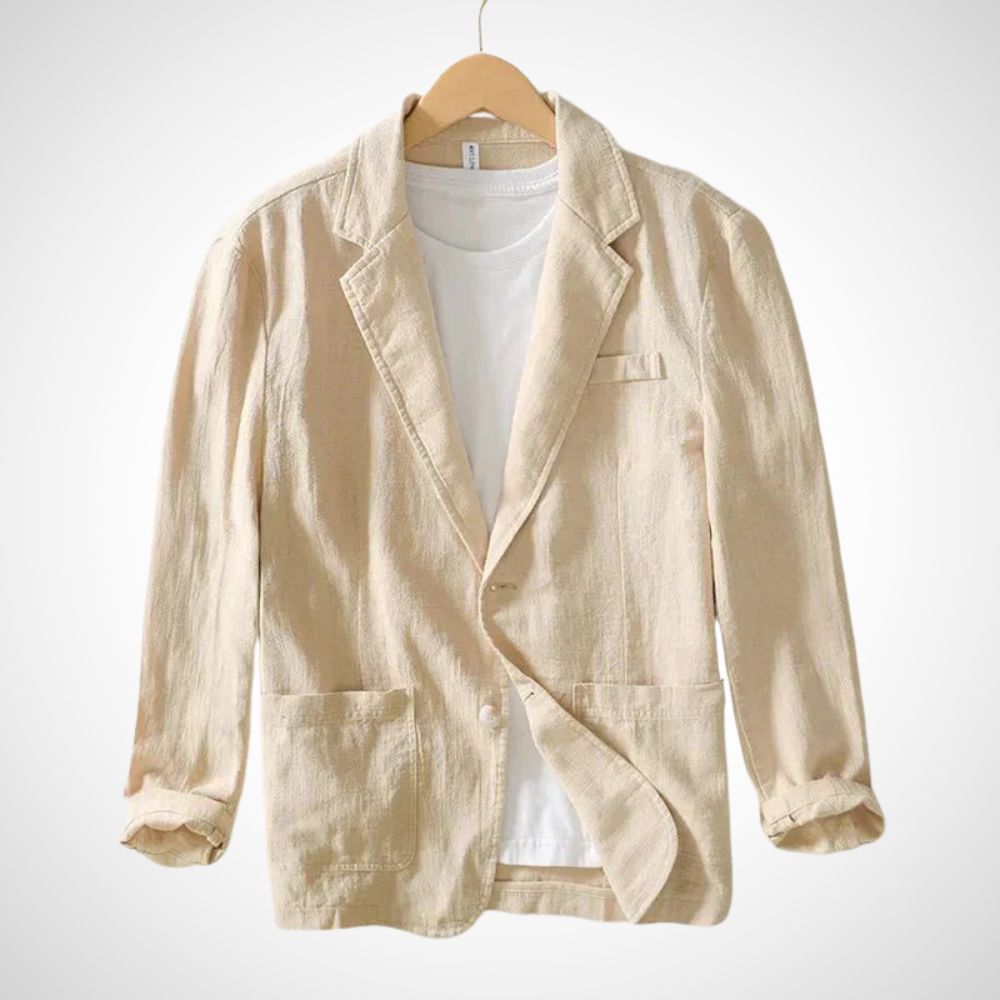 Eleganter Herren Business Blazer in Grau, tailliert mit Reverskragen, ideal für professionelle Auftritte.