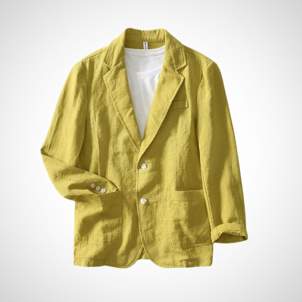 Vielseitiger Herren Blazer in Marineblau, tailliert mit Reverskragen, für Business und Freizeitoutfits.