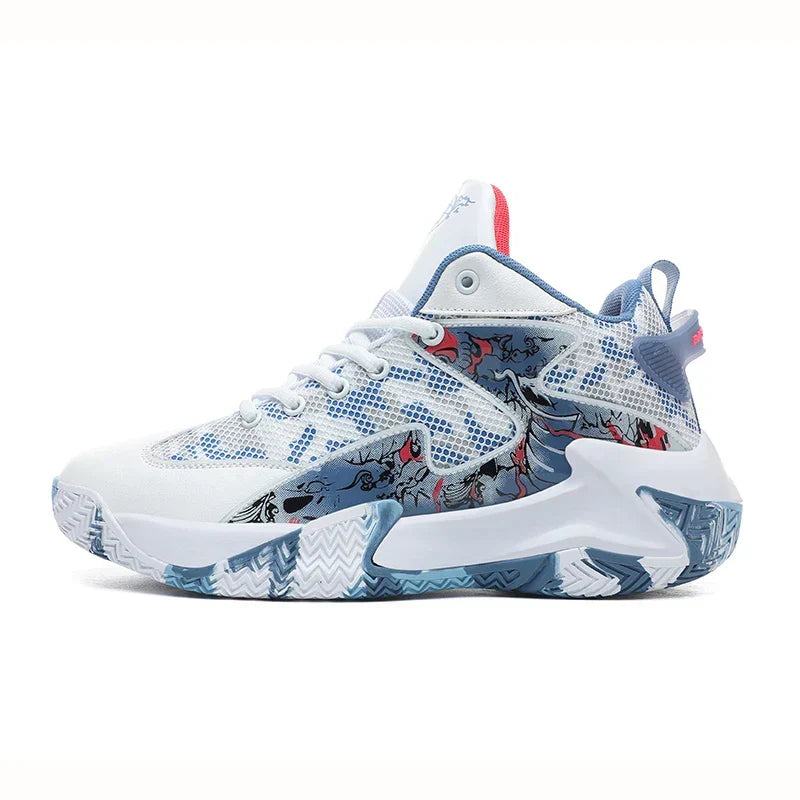 Athletikschuh Calvin: Herren Basketballschuh mit Grafikdesign, Dämpfung und Knöchelstütze für den Court.