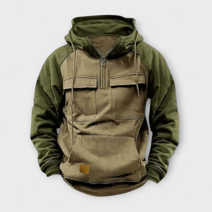 Locker sitzende Herren Kapuzenjacke für Outdoor. Bequemer, robuster Pullover mit Kapuze für Frühling & Herbst. Ideal für Freizeit.