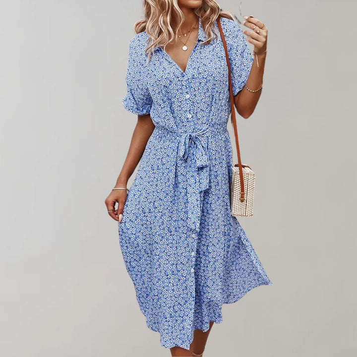 Elegantes, fließendes Damen Midikleid mit lockerer Passform. Perfektes Sommerkleid für Freizeit & Alltag.