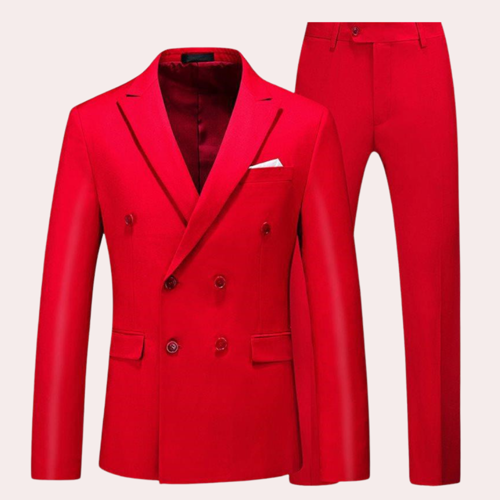 Hochwertiger 2-teiliger Herrenanzug mit Sakko und Hose. Perfekt für den Herbst und Winter, bietet Eleganz und Komfort.
