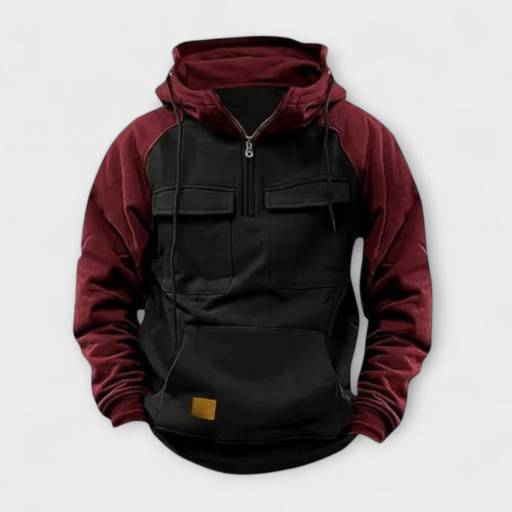 Hochwertige Herren Outdoor Kapuzenjacke. Robust, bequem und vielseitig. Perfekter Hoodie für Sport, Freizeit, Frühling & Herbst.