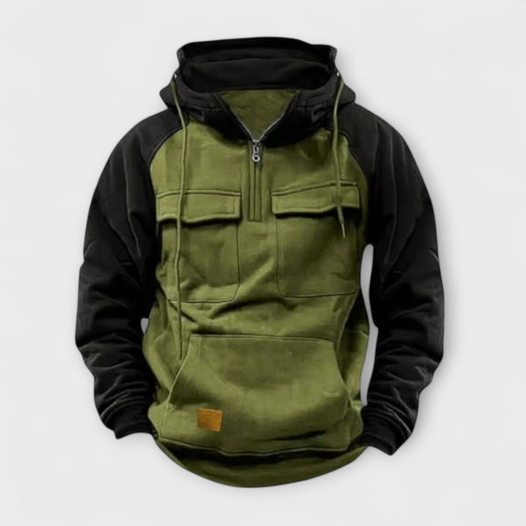 Herren Outdoor Kapuzenjacke, robust & bequem. Vielseitiger Pullover für Sport, Freizeit, Frühling & Herbst. Moderner Herren-Hoodie.