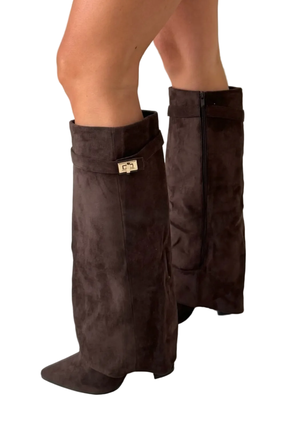 Hochwertige Damenstiefel mit Blockabsatz, kniehoch und bequem. Zeitlose Eleganz für Herbst und Winter.