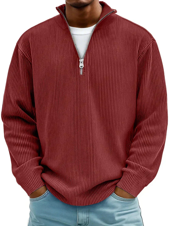 Hochwertiger Herren Pullover, Halb-Reißverschluss Design, bequem & stilvoll für Winter und Freizeit.
