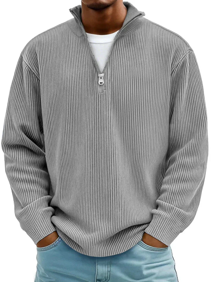 Bequemer Herren Winterpullover mit Halb-Reißverschluss, ideal für Casual & Freizeit.
