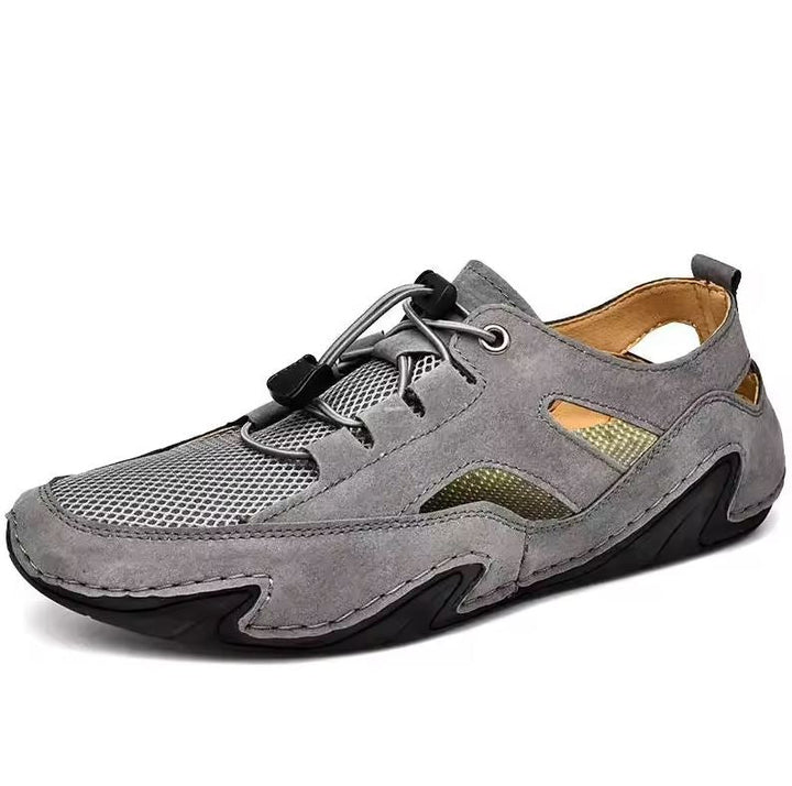 Stylische Herren Alltagsschuhe in Grau, flache Komfort-Sneaker perfekt für Freizeit und urbane Looks.