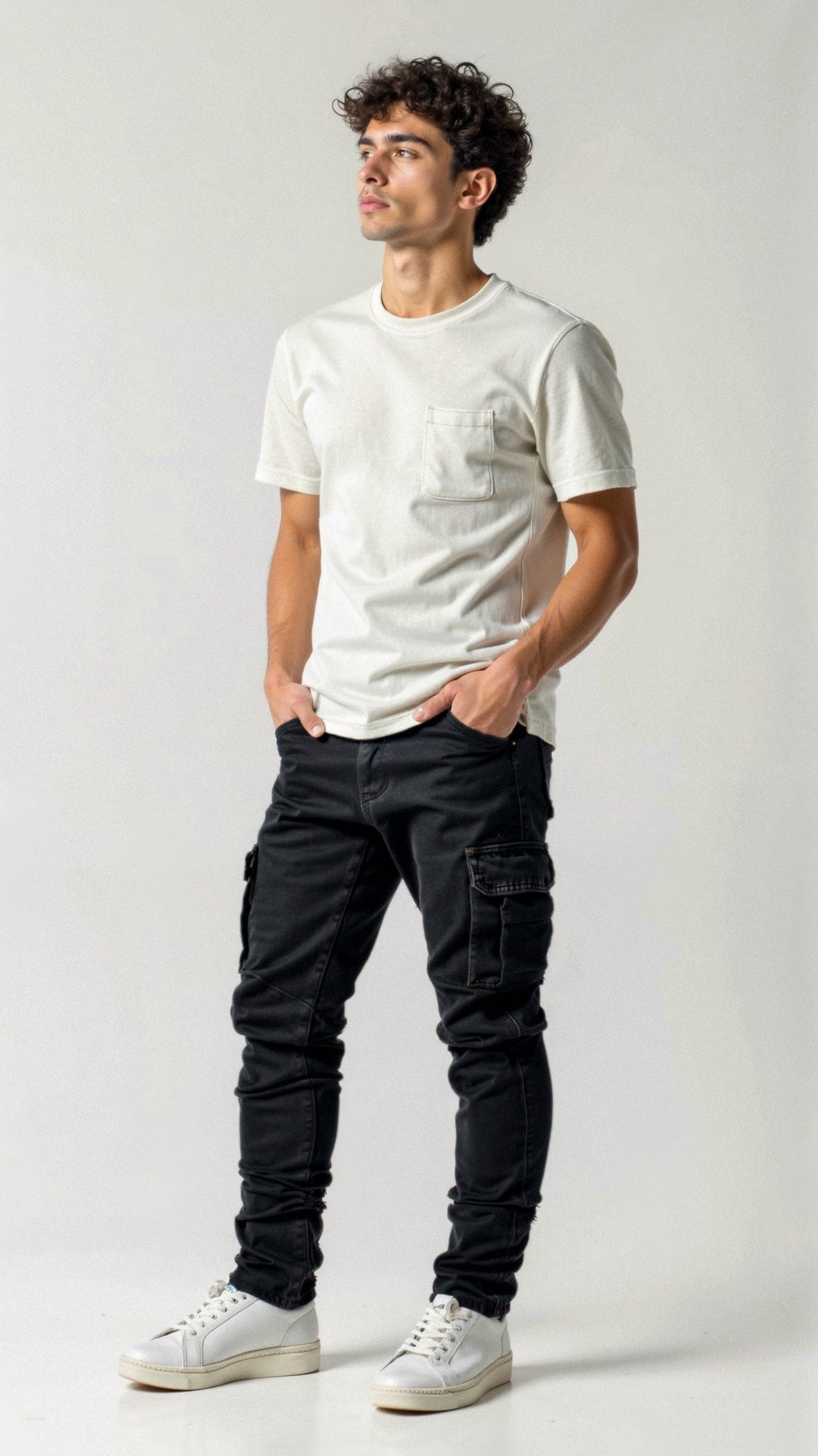 Herren Dehnbare Cargo Jeans in Blau. Bequeme Stretch-Jeans mit Taschen für Komfort & Stil im Alltag.
