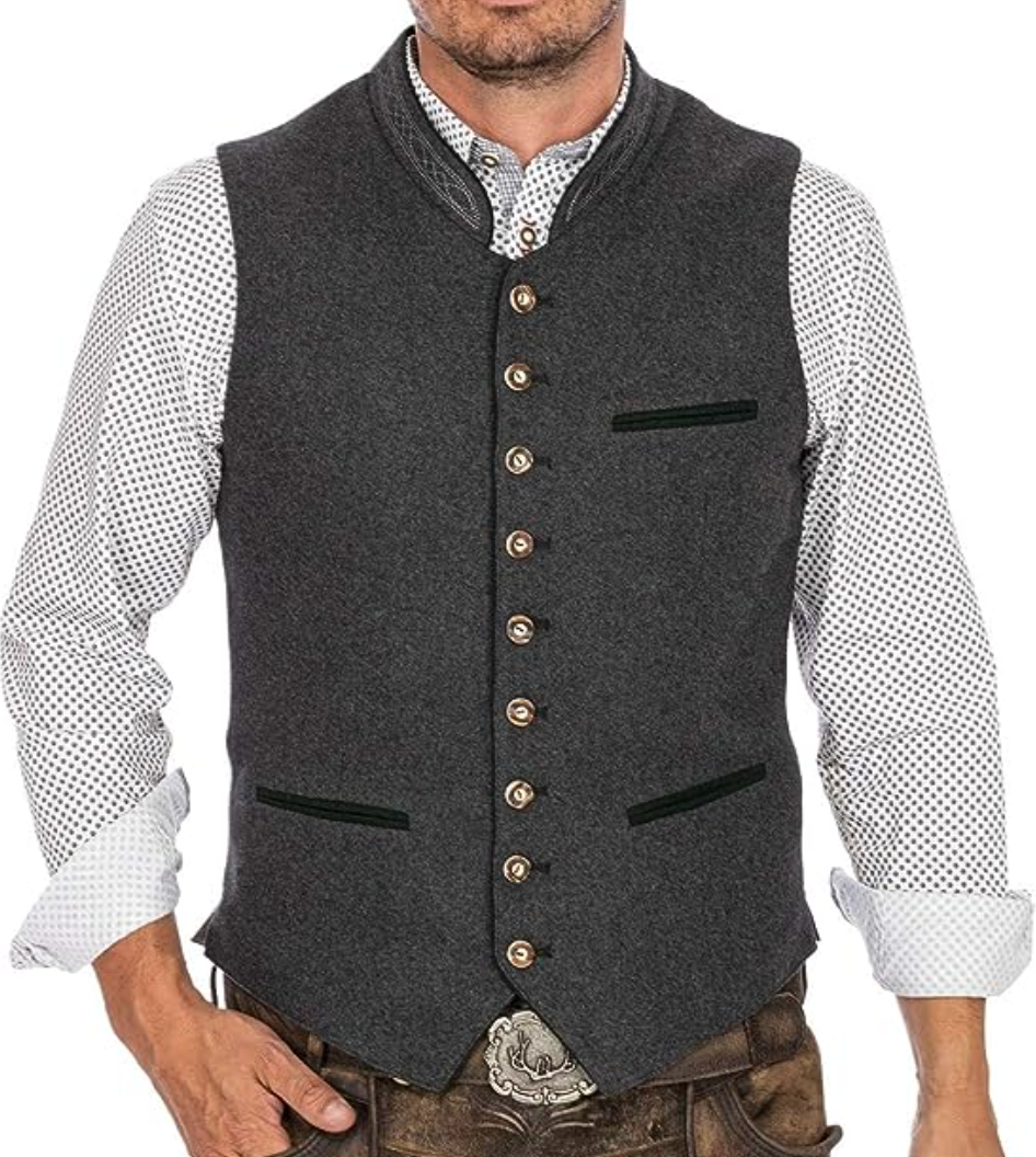Klassische Herren Trachtenweste für festliche Anlässe, elegant, traditionell, ideal zu Lederhose & Oktoberfest.