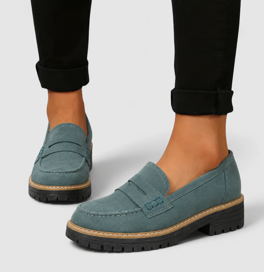 Orthopädische Damen Plateau Loafer bieten optimalen Komfort und Unterstützung für langes Gehen im Alltag.