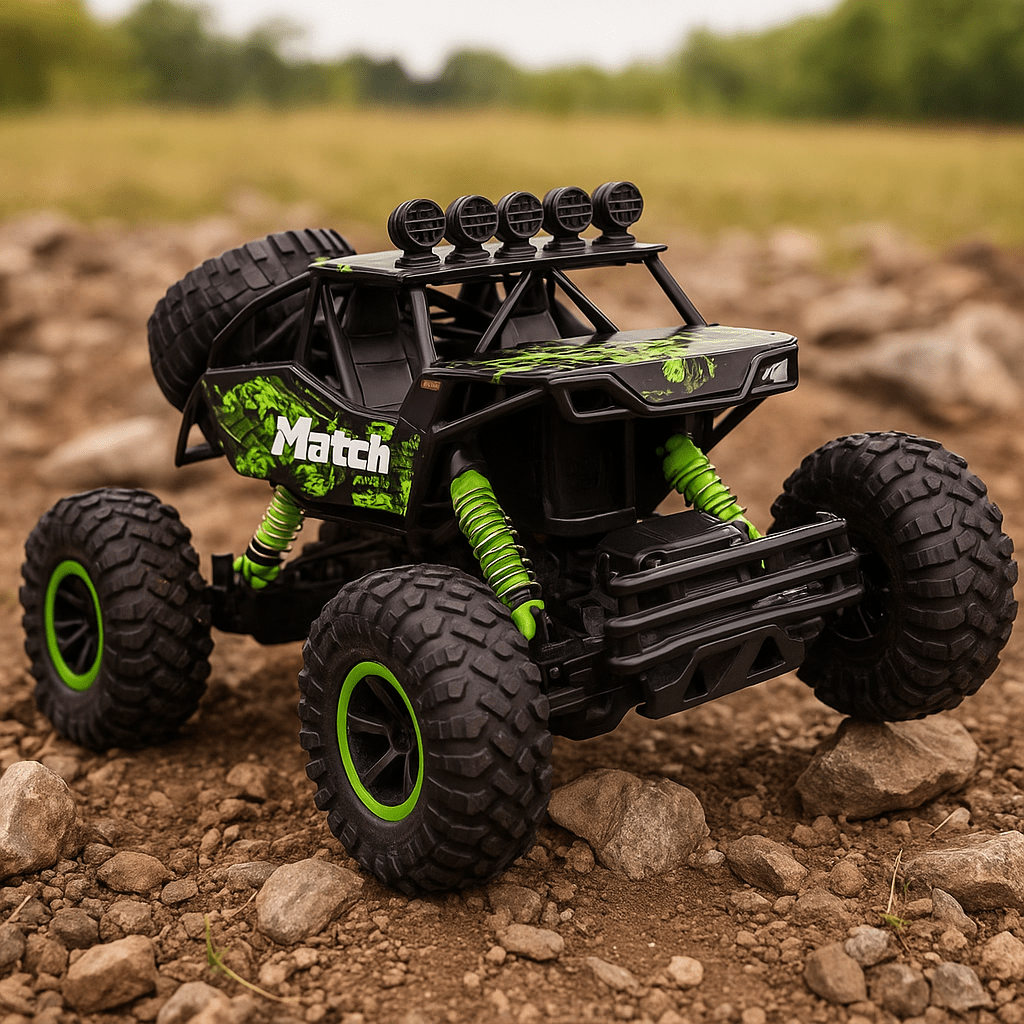 Ultimativer RC Monster Truck mit Allradantrieb. Dieses robuste Modellfahrzeug bietet actionreichen Offroad-Spaß.