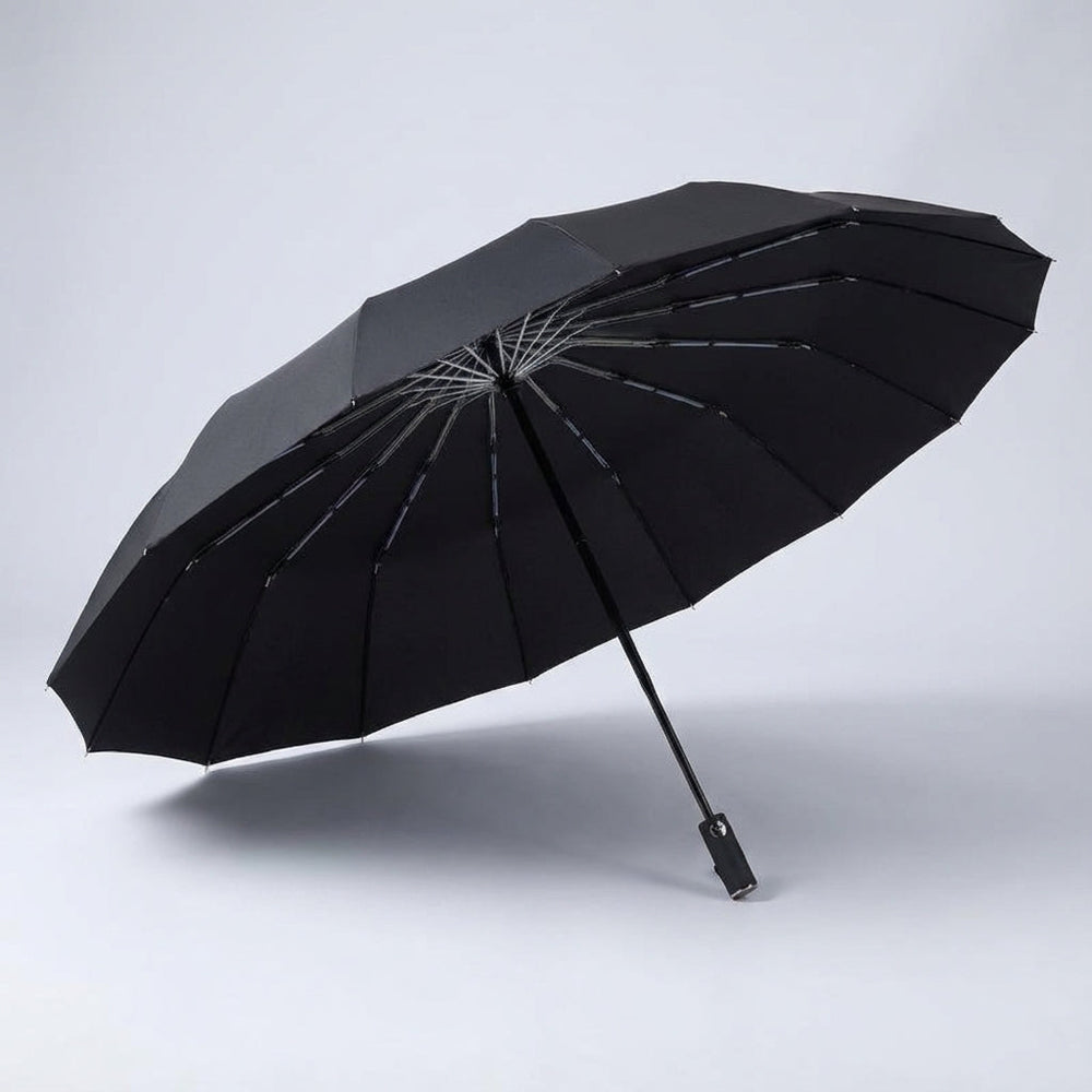 Kompakter Automatik-Regenschirm, handlich für Reisen und wetterfest; bietet Schutz bei jedem Regen.