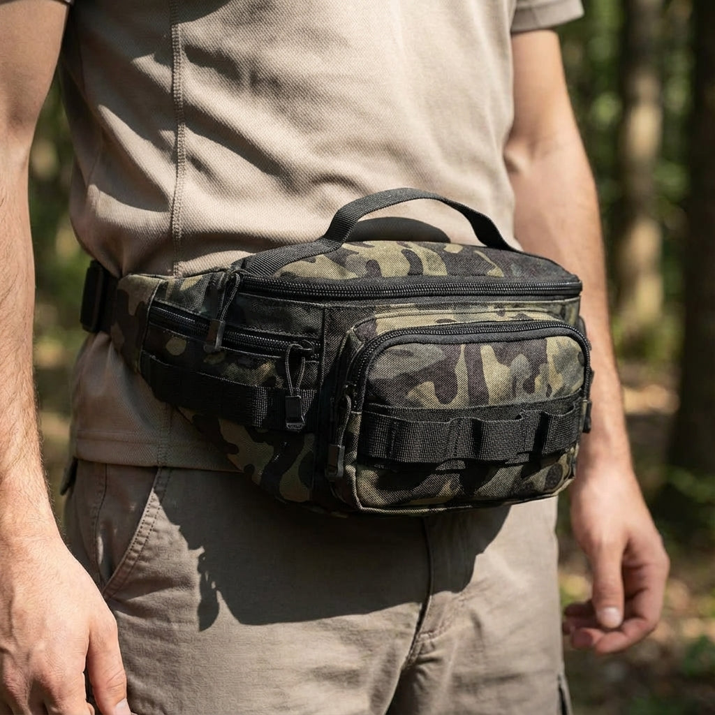 Unisex taktische Hüfttasche RangerPack, kompakt, wasserabweisend, ideal für Outdoor & Reise.