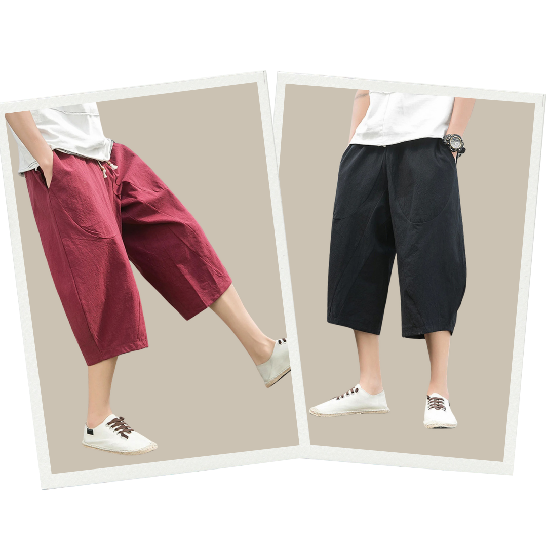 Komfortable Herren Sommerhose, Dreiviertel-Länge, perfekt als Freizeithose für heiße Tage.