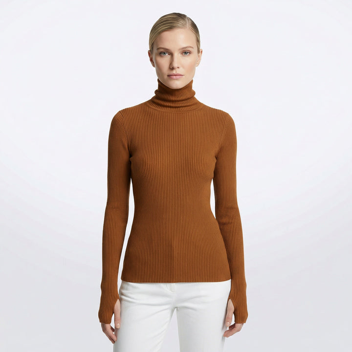 Damen Rollkragenpullover Slim Fit, elegant & atmungsaktiv für Herbst/Wintermode.