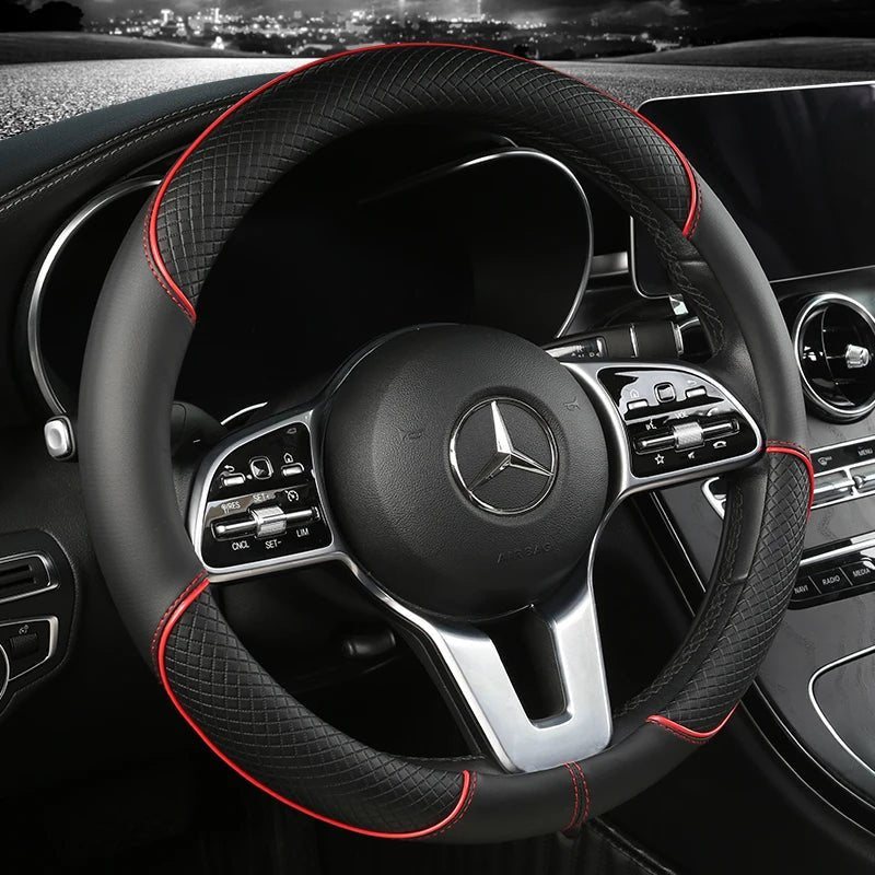 Robuste Kunstleder Lenkradhülle mit Diamantstruktur. Schützt & wertet Ihr Auto Interieur stilvoll auf.