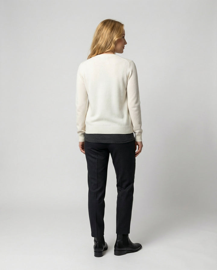 Basic Damen Strickcardigan für den Alltag, V-Ausschnitt, Knopfleiste, Langarm. Herbst/Winter Mode.