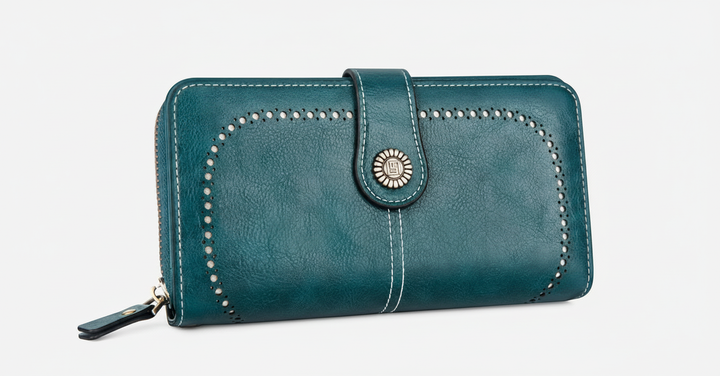 Schicke Damen Handgelenktasche, elegant und mit organisiertem Innenleben.