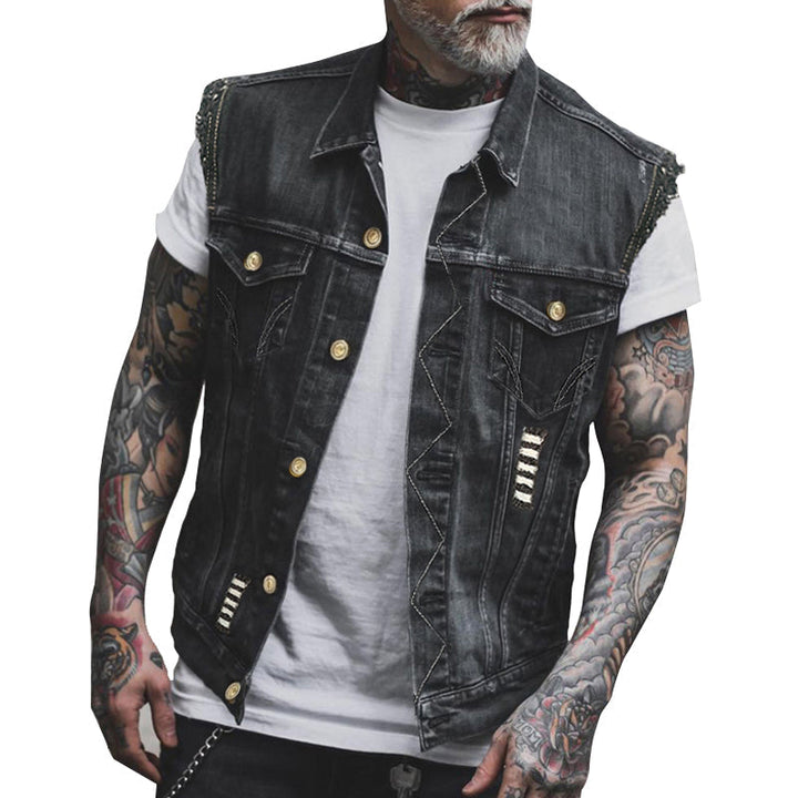 Modische Jeansweste für Herren aus strapazierfähigem Denim. Vielseitig kombinierbar als Oberteil.