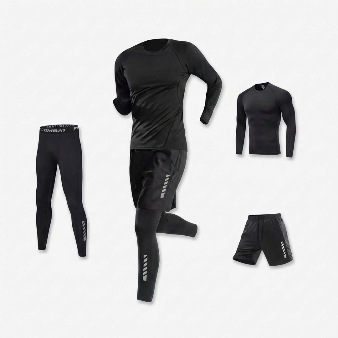 Detailaufnahme des Herren Rashguards aus dem 3-teiligen Schwimm-Set. Bietet UV-Schutz für Training & Strand.