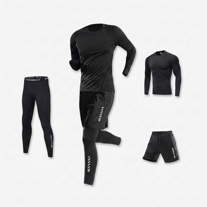 Detailaufnahme des Herren Rashguards aus dem 3-teiligen Schwimm-Set. Bietet UV-Schutz für Training & Strand.