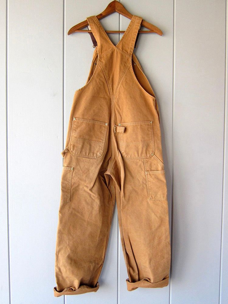 Grüne Vintage Latzhose Damen: robuster, komfortabler Overall für Freizeit, Gartenarbeit & entspannte Looks.