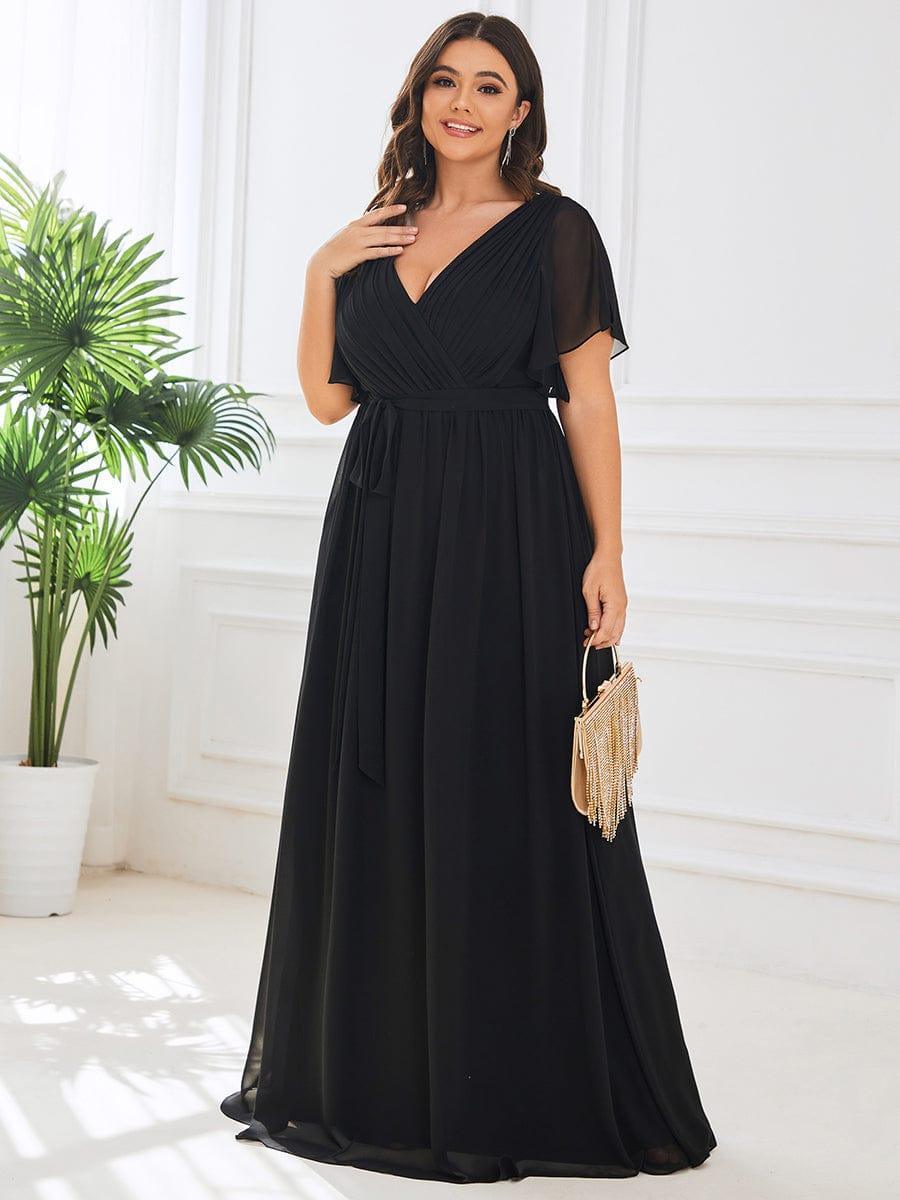 Damen Abendkleid A-Linie, Maxilänge, V-Ausschnitt, mit Eleganz.