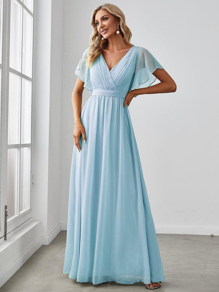 Damen Festkleid A-Linie, V-Ausschnitt, stilvoll & komfortabel.