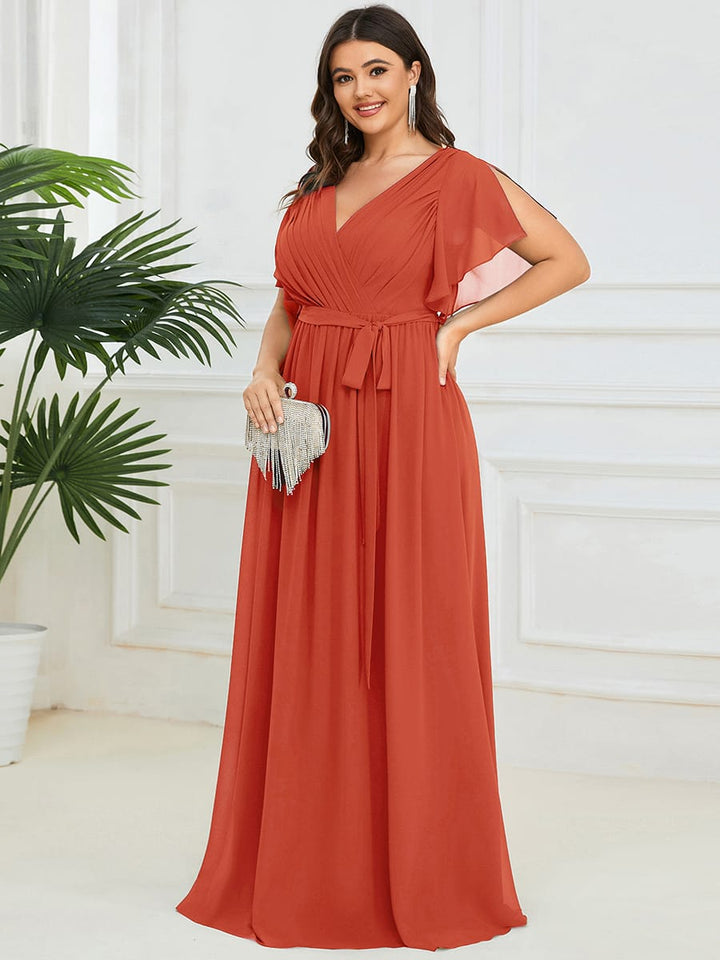 Damen Abendkleid A-Linie, Maxilänge, V-Ausschnitt, für den perfekten Auftritt.