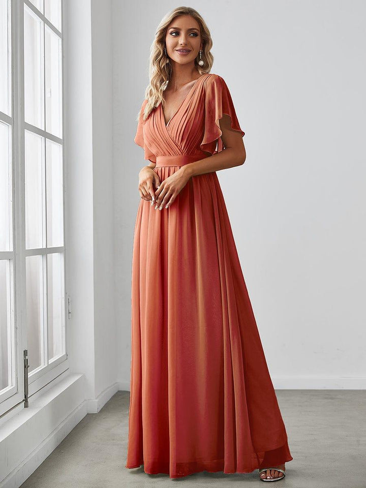 Ballkleid A-Linie, V-Ausschnitt, Flügelärmel, für eine Märchennacht.