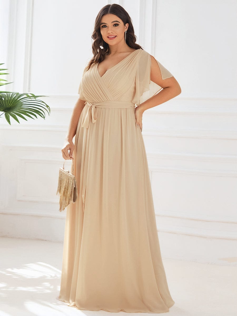 Festliches Maxikleid A-Linie, V-Ausschnitt, lange Form, mit Klasse.