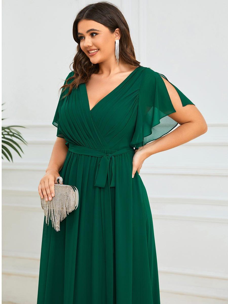 Galakleid A-Linie, lang, V-Ausschnitt, elegant & luxuriös.