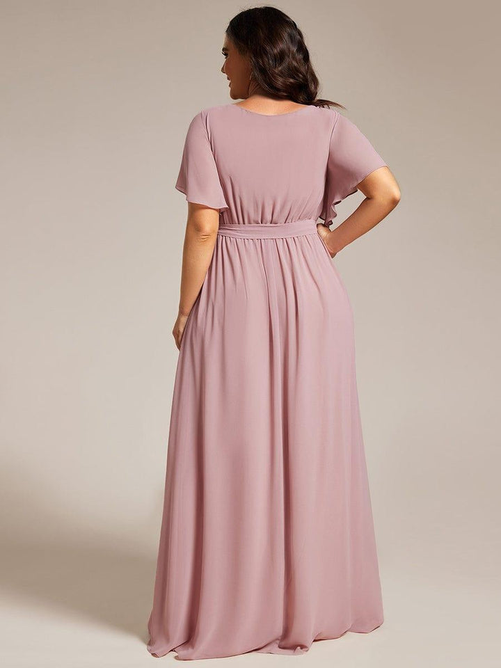 Elegantes A-Linie Abendkleid, V-Ausschnitt, lang, für stilvolle Damen.