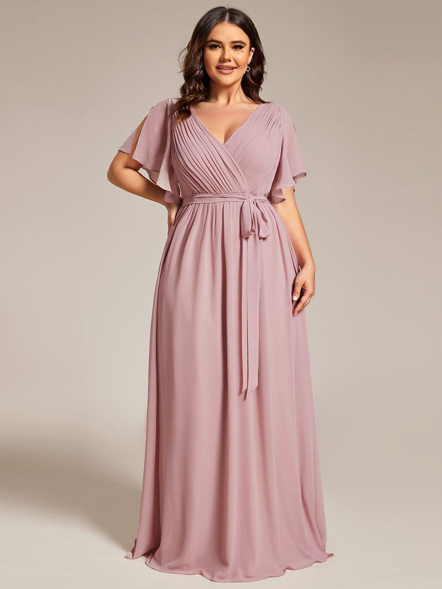 Festliches Maxikleid A-Linie, V-Ausschnitt, lange Form, für jede Frau.